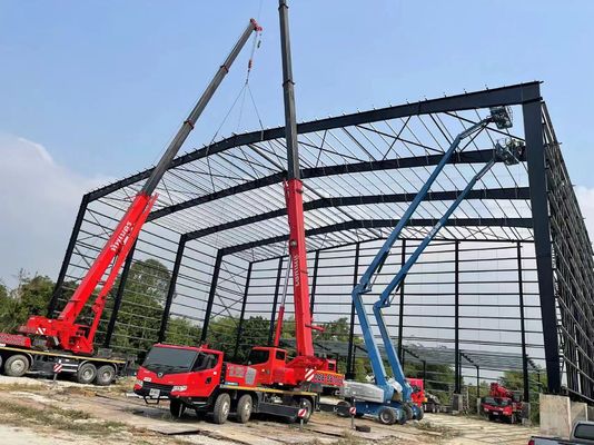 Stahlkonstruktion vorgefertigt Lagerwerk Werkstatt Metallbau