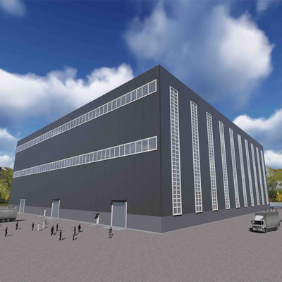 Große Raumfahrt-Flugzeughangare, Stahlhangare, Garagen.