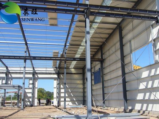 Starkes Metallstahlkonstruktions-Lagergebäude mit großer Spannweite, Industrie-Werkstatthalle