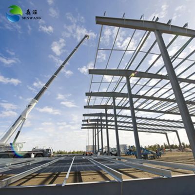 Q235 Q355 Grade Steel Structure Warehouse with Sandwich Panel Cladding and 50 Years Service Life