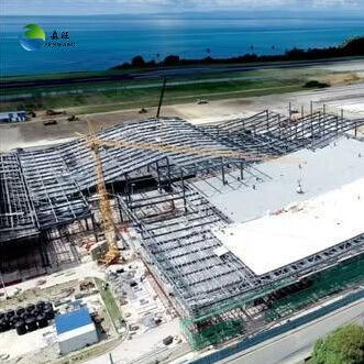 Stahlkonstruktionslager mit Glasfaserverstärkten Kunststoff-Oberlichtern und Erdbebenfestigkeit der Stärke 7~9, ausgestattet mit massivem H-Profil-Stahlträger