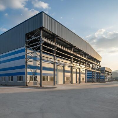 Q235 Stahlkonstruktionslager mit individueller Größe und schrägem Dach für industrielle Lagerung