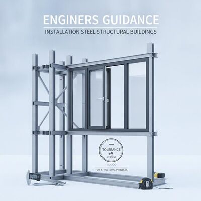 Ingenieure Führungsanlage Stahlkonstruktionsgebäude mit Fenster aus Aluminiumlegierung und Toleranz von ± 5% für Strukturprojekte