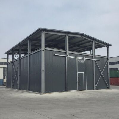Weld Connect Metal Storage Facility Incorporating Roof 05mm Steel Color Sheet Secure Storage Option for Various Industries