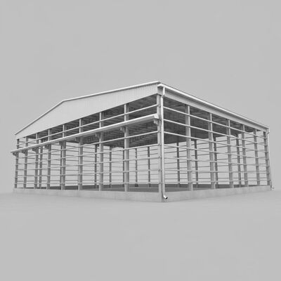 Stahlhalle aus verzinktem Stahl mit Fachwerkträger-Metalldach und C-Z-Pfettenträger-Design