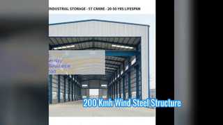 Stahlkonstruktion, 200 km/h Windlast, Lagerwerkstatt